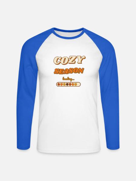 Gemütliche Jahreszeit lädt Retro Herbst - Unisex Baseballshirt langarm - Weiß/Royalblau