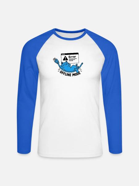 Offline-Modus / Trennung - Unisex Baseballshirt langarm - Weiß/Royalblau