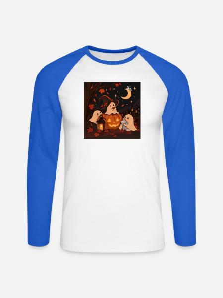 The Cozy Haunting - Unisex Baseballshirt langarm - Weiß/Royalblau