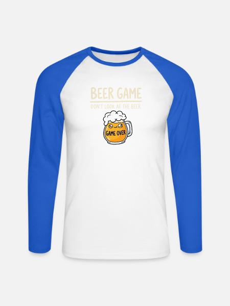 Bier Spiel Nicht Gucken - Unisex Baseballshirt langarm - Weiß/Royalblau