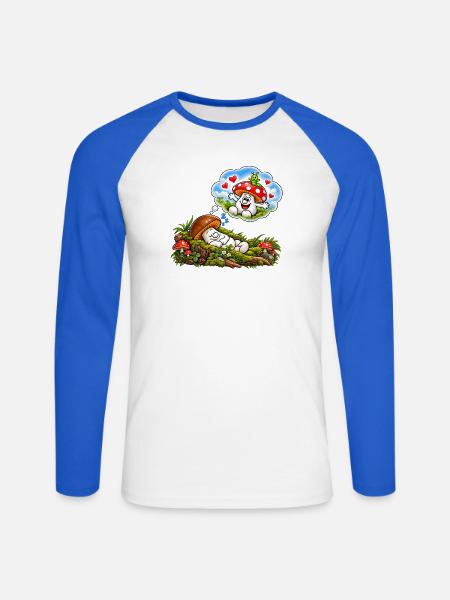 1000205542 - Unisex Baseballshirt langarm - Weiß/Royalblau