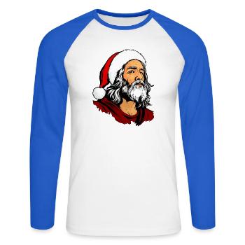 Weihnachten Jesu - Unisex Baseballshirt langarm - Weiß/Royalblau - Vorne - Nik (191cm)