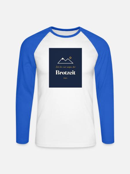Wandern - Unisex Baseballshirt langarm - Weiß/Royalblau