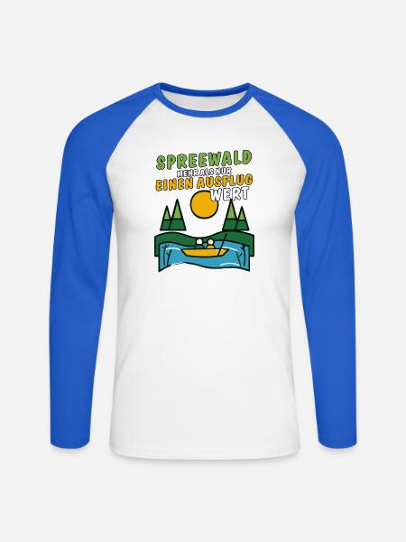 SPREEWALD AUSFLUG - Unisex Baseballshirt langarm - Weiß/Royalblau