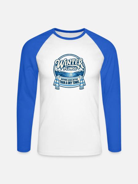 Winter Sprung Kaltwasser-challenge Schwimmfinisher - Unisex Baseballshirt langarm - Weiß/Royalblau
