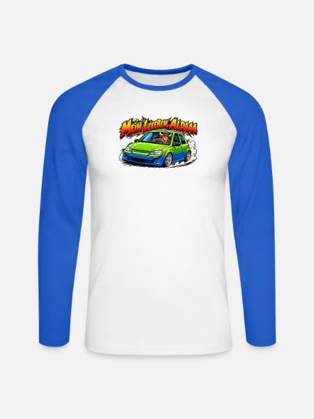 Mein Leben Alda Auto - Unisex Baseballshirt langarm - Weiß/Royalblau