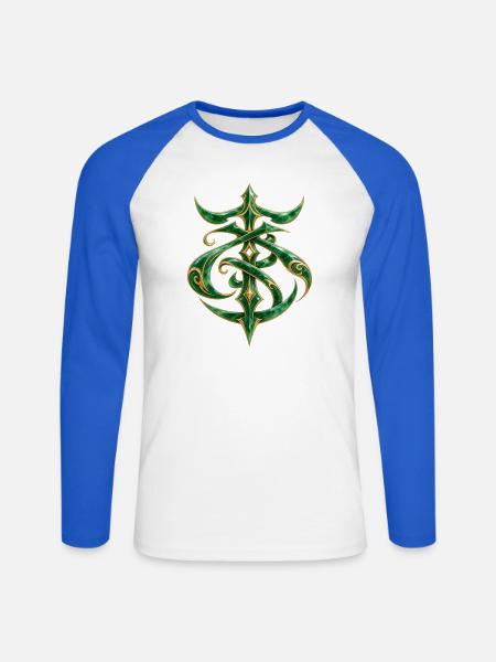 Jade-Mystisches Siegel - Unisex Baseballshirt langarm - Weiß/Royalblau
