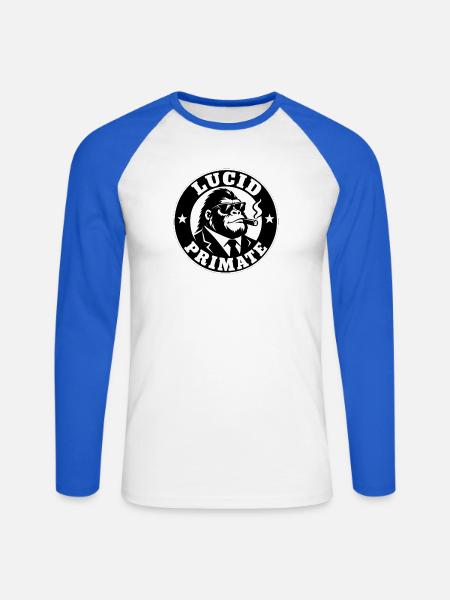 Klarer Primas - Unisex Baseballshirt langarm - Weiß/Royalblau
