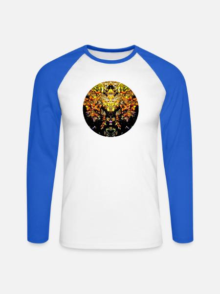 Natur Mandala  Unterwasserflora - Unisex Baseballshirt langarm - Weiß/Royalblau