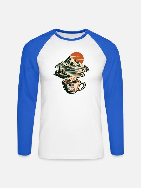OFFLINE IS MY LUXURY - Unisex Baseballshirt langarm - Weiß/Royalblau