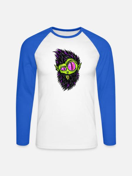 baertiger_Alien - Unisex Baseballshirt langarm - Weiß/Royalblau