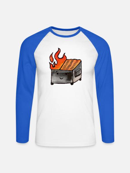 Flaming Toaster Cartoon Cozy Kitchen - Unisex Baseballshirt langarm - Weiß/Royalblau