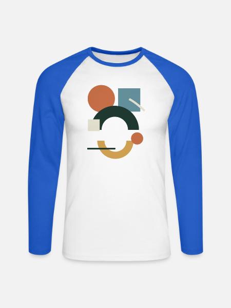 Bewegung - Unisex Baseballshirt langarm - Weiß/Royalblau