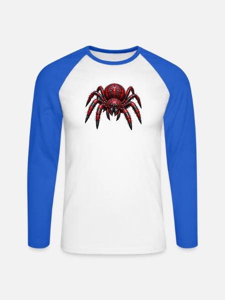 Armored_Crimson_Spider_Cutout - Unisex Baseballshirt langarm - Weiß/Royalblau