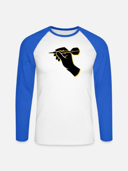 Dartspieler Wurf Hand Icon - Unisex Baseballshirt langarm - Weiß/Royalblau