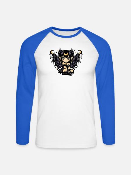Nachtfee Dämonenflügel - Unisex Baseballshirt langarm - Weiß/Royalblau