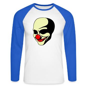 Life is a joke - Unisex Baseballshirt langarm - Weiß/Royalblau - Vorne - Nik (191cm)