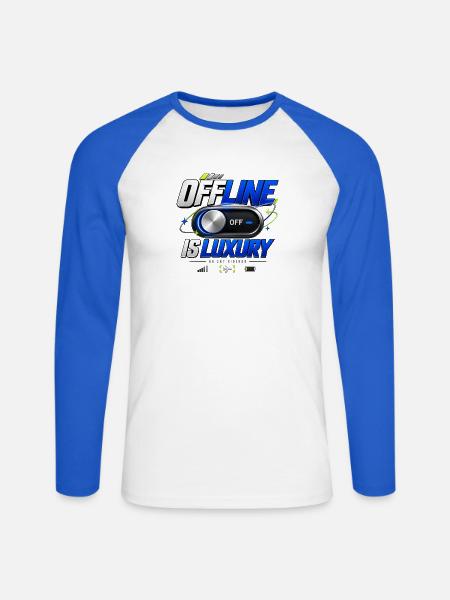 Offline ist Luxus - Unisex Baseballshirt langarm - Weiß/Royalblau