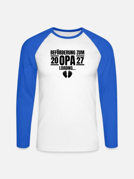 Beförderung zum Opa 2027 Loading - Unisex Baseballshirt langarm - Weiß/Royalblau