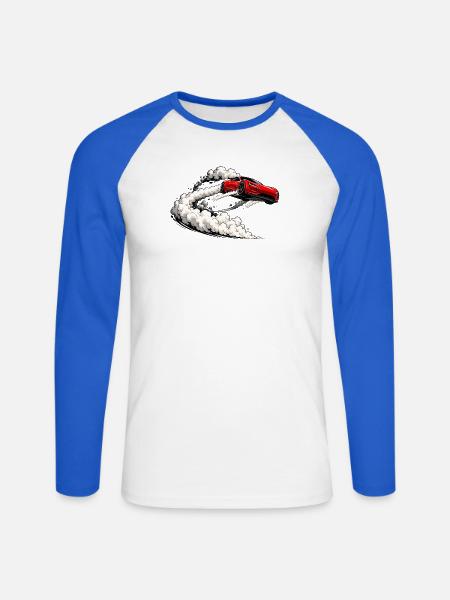 Electric Roadster – Supercar Launch Edition - Unisex Baseballshirt langarm - Weiß/Royalblau