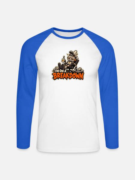 Ich habe einen Zusammenbruch - Unisex Baseballshirt langarm - Weiß/Royalblau