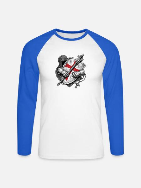 Rüstung Ritter - Unisex Baseballshirt langarm - Weiß/Royalblau