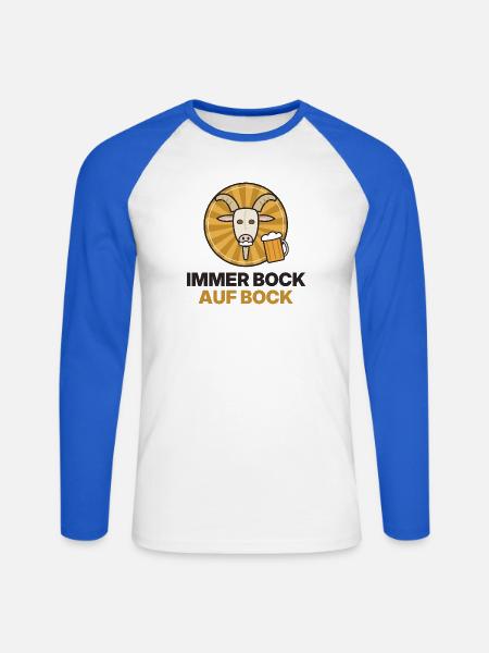 Bock Auf Bock Biergoat - Unisex Baseballshirt langarm - Weiß/Royalblau