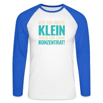 Ich Bin Nicht Klein Konzentrat Lustiger Spruch - Unisex Baseballshirt langarm - Weiß/Royalblau - Vorne - Nik (191cm)