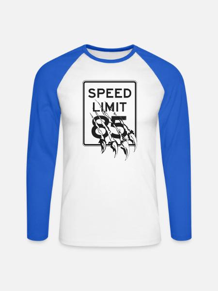 Geschwindigkeitsbegrenzung 85 Klauen - Unisex Baseballshirt langarm - Weiß/Royalblau