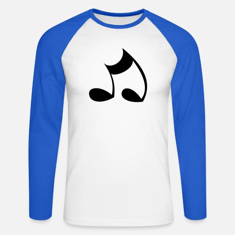 Note - Unisex Baseballshirt langarm - Weiß/Royalblau