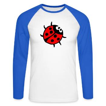 Coccinelle - T-shirt baseball manches longues Homme - blanc/bleu royal - Devant - Nik (191cm)