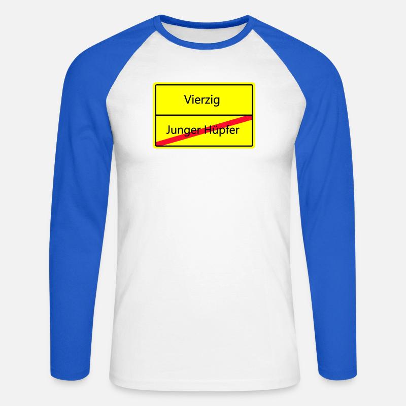 ortsschild_vierzig - Unisex Baseballshirt langarm - Weiß/Royalblau