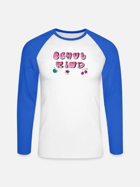 Schulkind - Unisex Baseballshirt langarm - Weiß/Royalblau