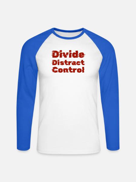 Teile Ablenkungskontrolle - Unisex Baseballshirt langarm - Weiß/Royalblau