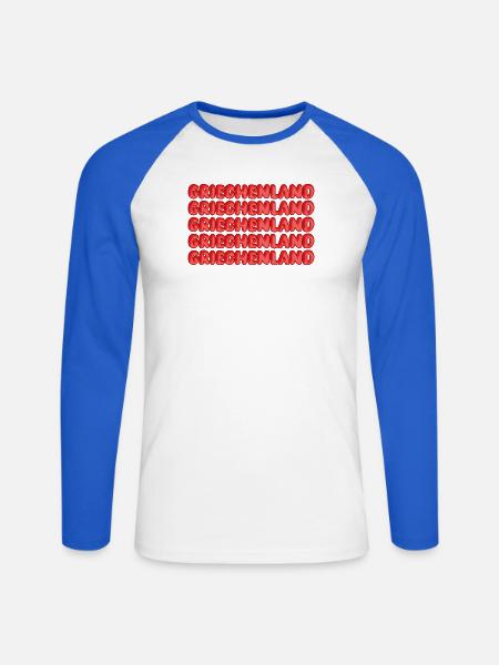 Tauchen Griechenland - Unisex Baseballshirt langarm - Weiß/Royalblau