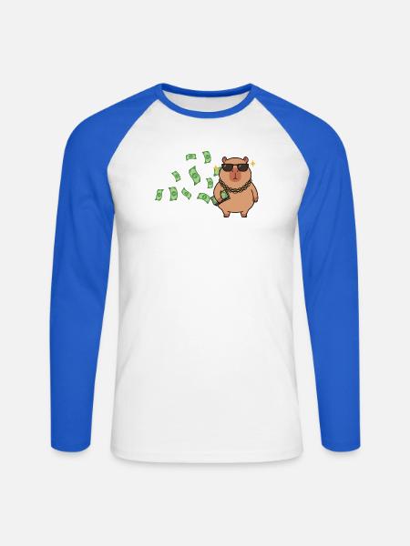 Geld - Unisex Baseballshirt langarm - Weiß/Royalblau