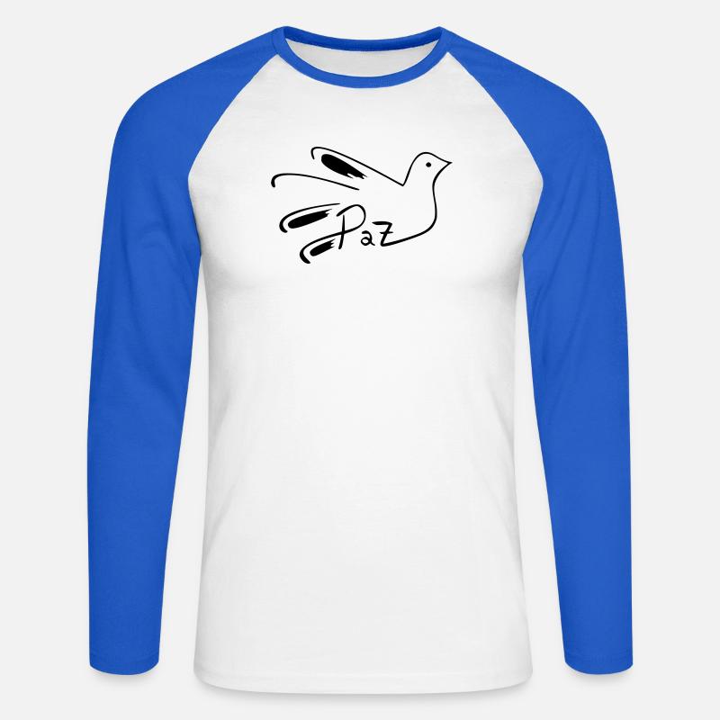 Bunte abstrakte Elemente für einzigartigen Stoff - Unisex Baseballshirt langarm - Weiß/Royalblau