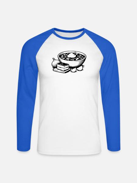 Borsch - Unisex Baseballshirt langarm - Weiß/Royalblau