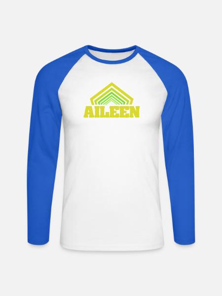 Frauenname Aileen - Unisex Baseballshirt langarm - Weiß/Royalblau