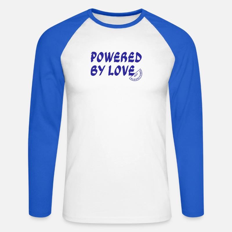 Angetrieben von Love Not Algorithms - Unisex Baseballshirt langarm - Weiß/Royalblau
