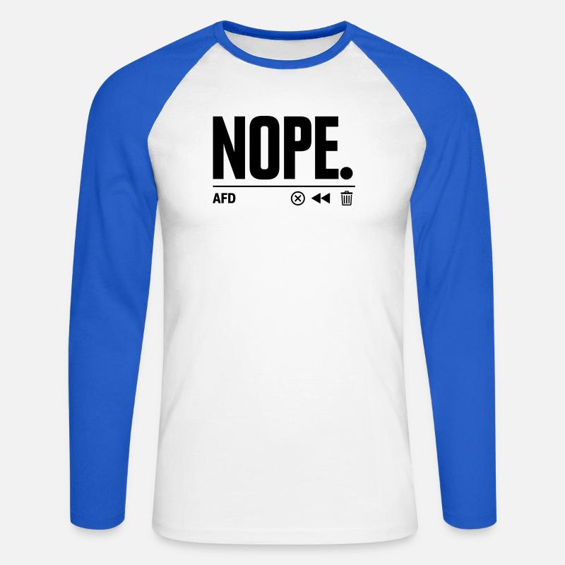 NOPE AfD - Unisex Baseballshirt langarm - Weiß/Royalblau