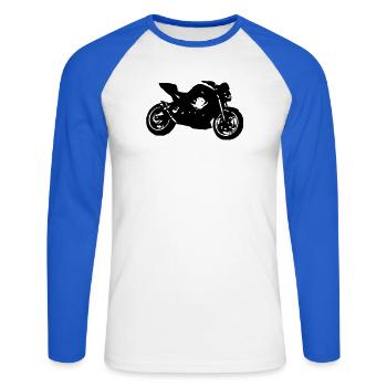 Kawasaki z750 (07) - Unisex Baseballshirt langarm - Weiß/Royalblau - Vorne - Nik (191cm)