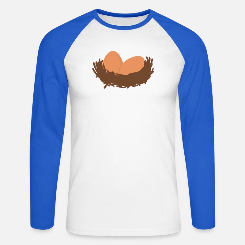 Eier Nest Egg Easter - Unisex Baseballshirt langarm - Weiß/Royalblau