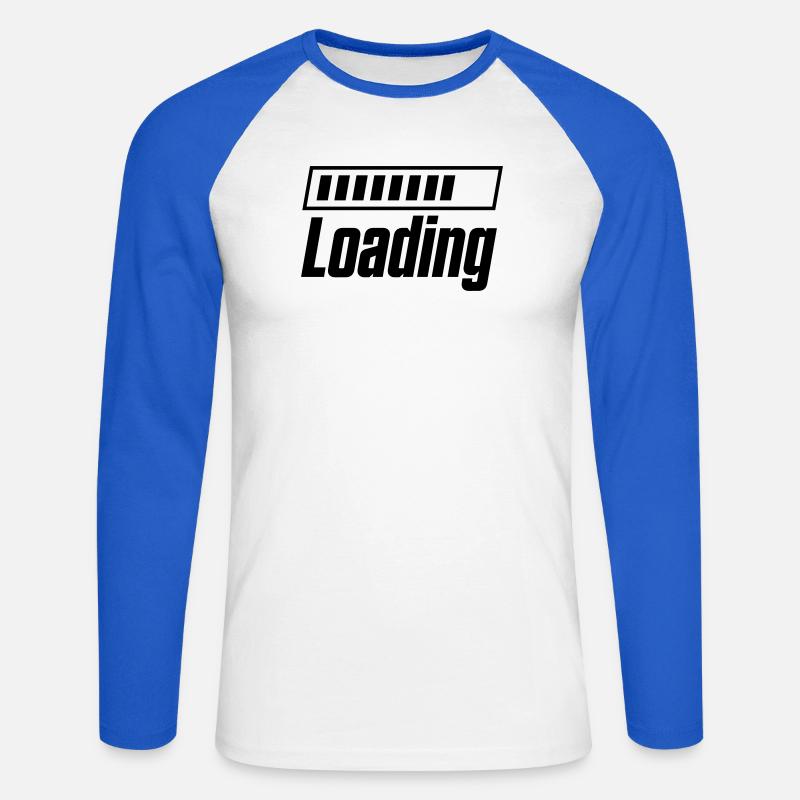 Loading Loading Bar - Unisex Long Sleeve Baseball T-Shirt - white/royal blue