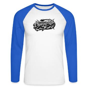 Die Elektriker - Unisex Baseballshirt langarm - Weiß/Royalblau - Vorne - Nik (191cm)