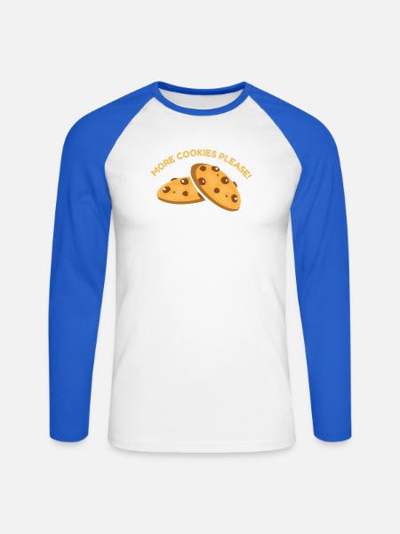 Cookie Plätzchen Keks - Unisex Baseballshirt langarm - Weiß/Royalblau