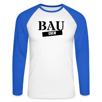 Construction Crew - Construction Worker Craftsman Construction Site Team - Unisex Long Sleeve Baseball T-Shirt - white/royal blue - Front - Nik (191cm)