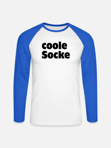 Coole Socke - Unisex Baseballshirt langarm - Weiß/Royalblau