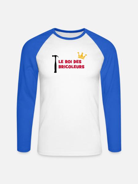The King of Handymen - Unisex Long Sleeve Baseball T-Shirt - white/royal blue