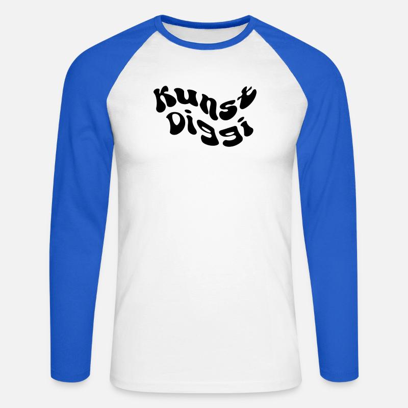 Kunst Diggi - Unisex Baseballshirt langarm - Weiß/Royalblau